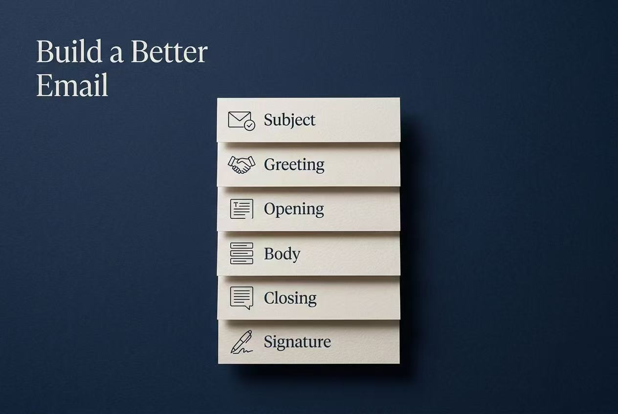 A summary of the key steps for writing a better email.