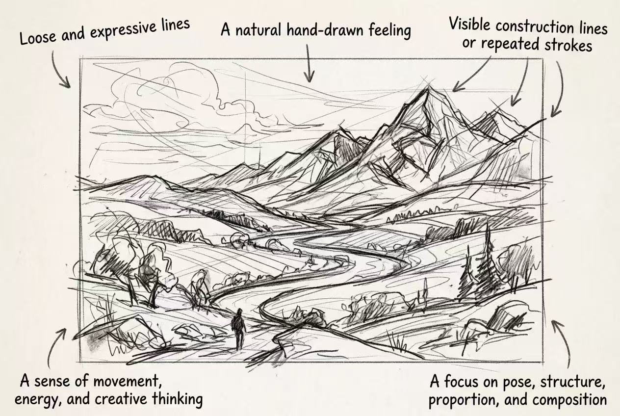 The characteristics of a sketch image