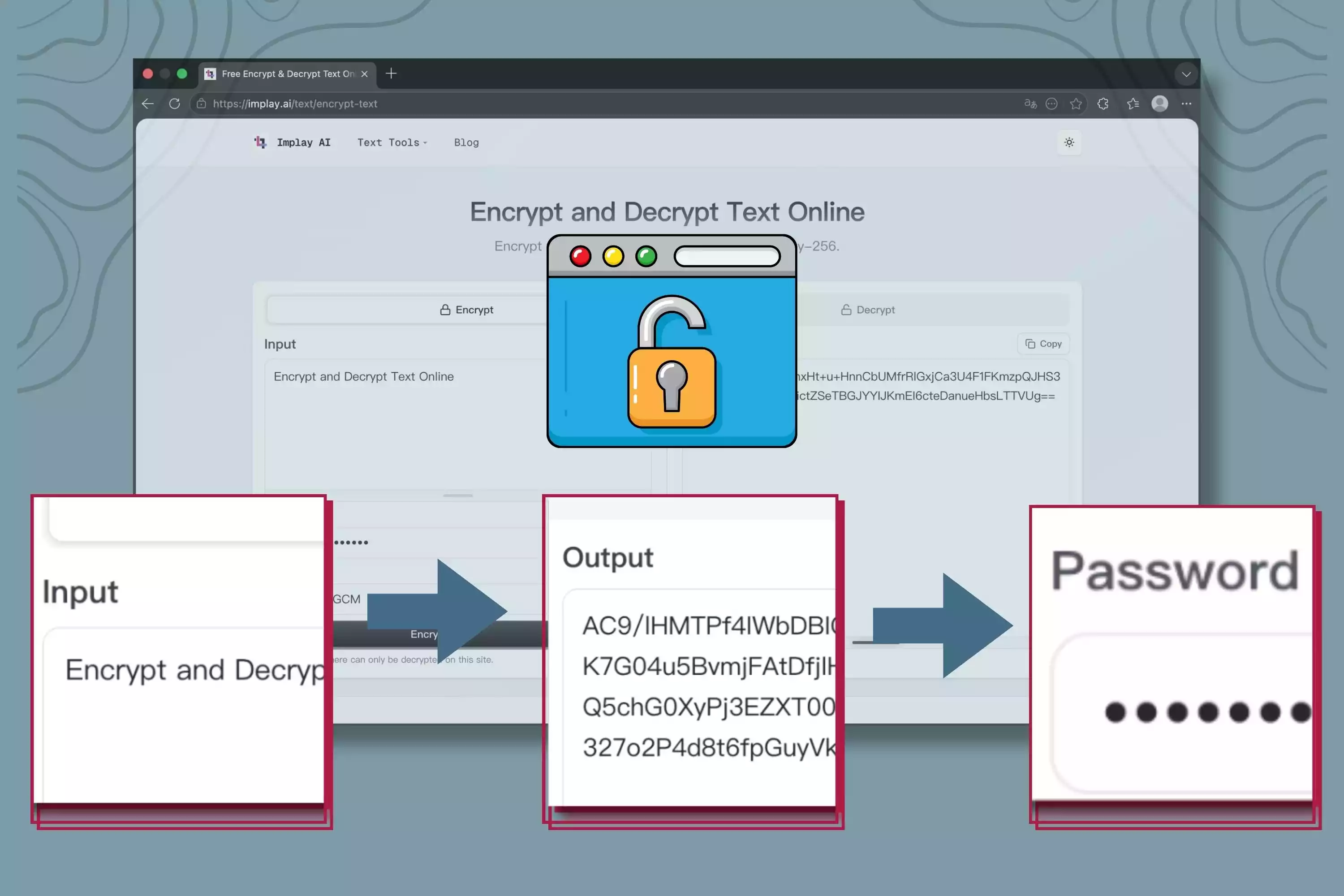 How text encryption works in a browser-based encryption tool