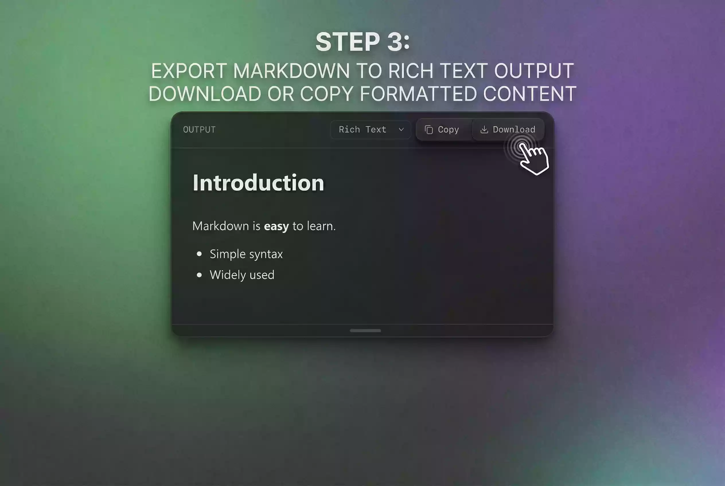 step 3 copy or download converted markdown output