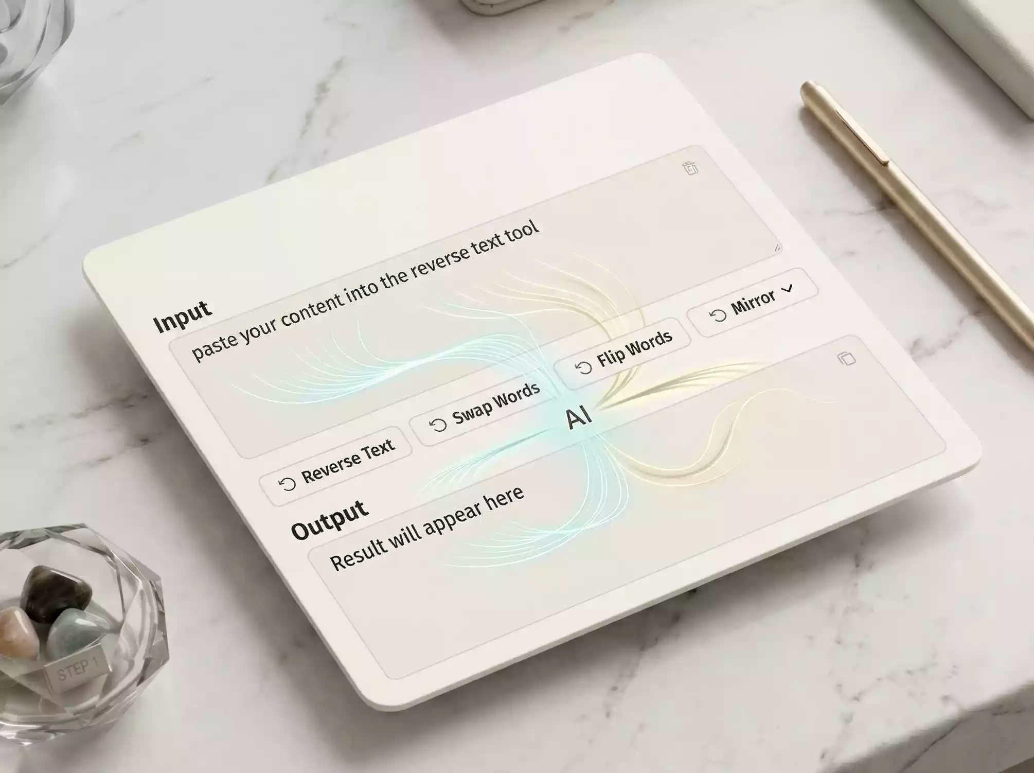 step 1 paste your content into the reverse text tool