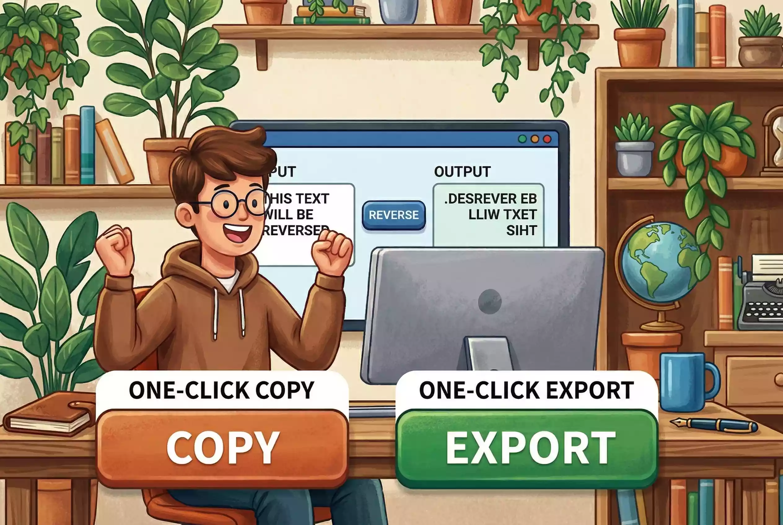 step 3 copy or export reversed text output ready to use
